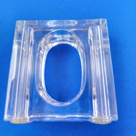 Set of 4 vintage clear plastic napkin holders salt & pepper combo in box unused - Picture 6 of 9